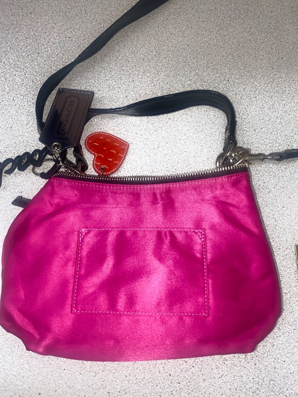 Coach Poppy Pink/Purple/Black Tartan Groovy Shoulder/Crossbody Bag EUC - Picture 13 of 15